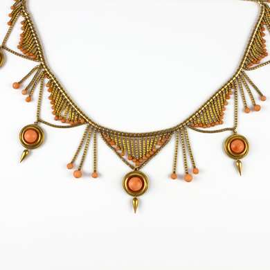 Victorian gold and coral necklace