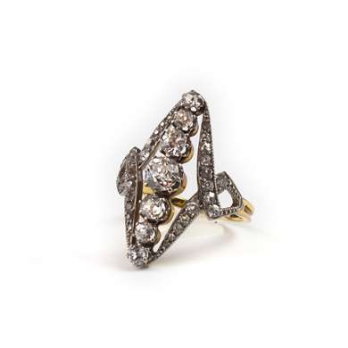 marquise gold and diamonds ring 
