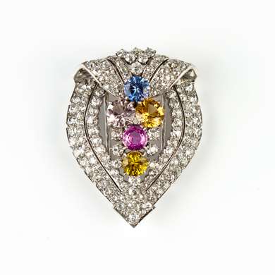 Sapphire and diamond brooch by Cartier
