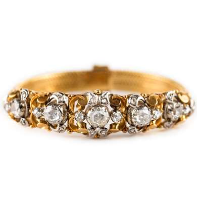 Gold and diamond bracelet
