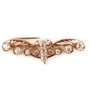 Late victorian gold and diamond brooch 