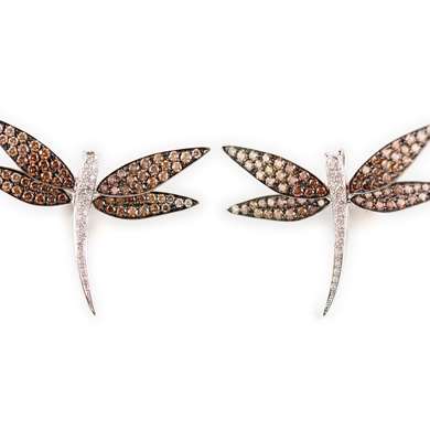 Dragonfly diamonds earrings