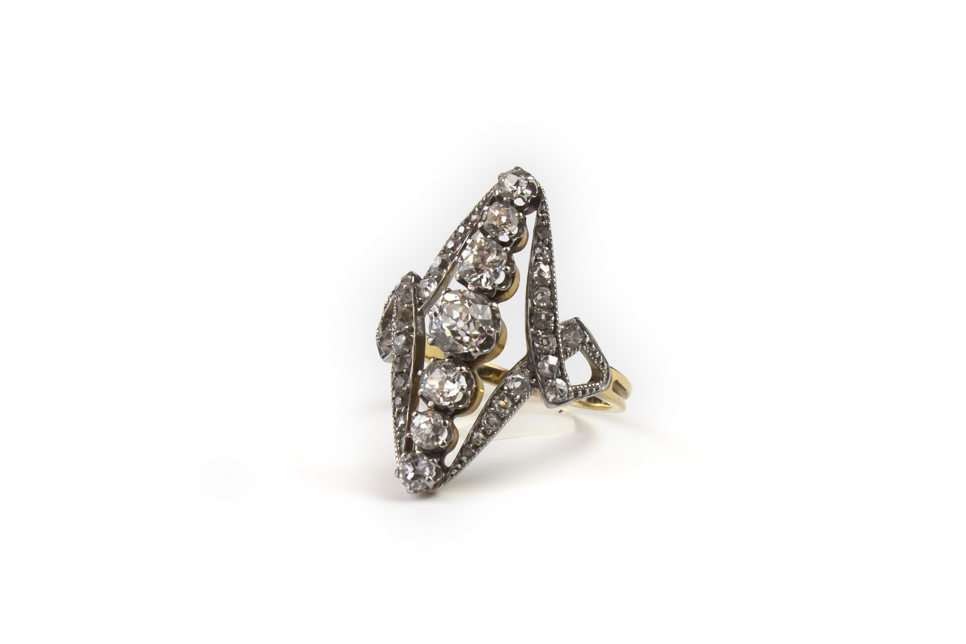 marquise gold and diamonds ring 