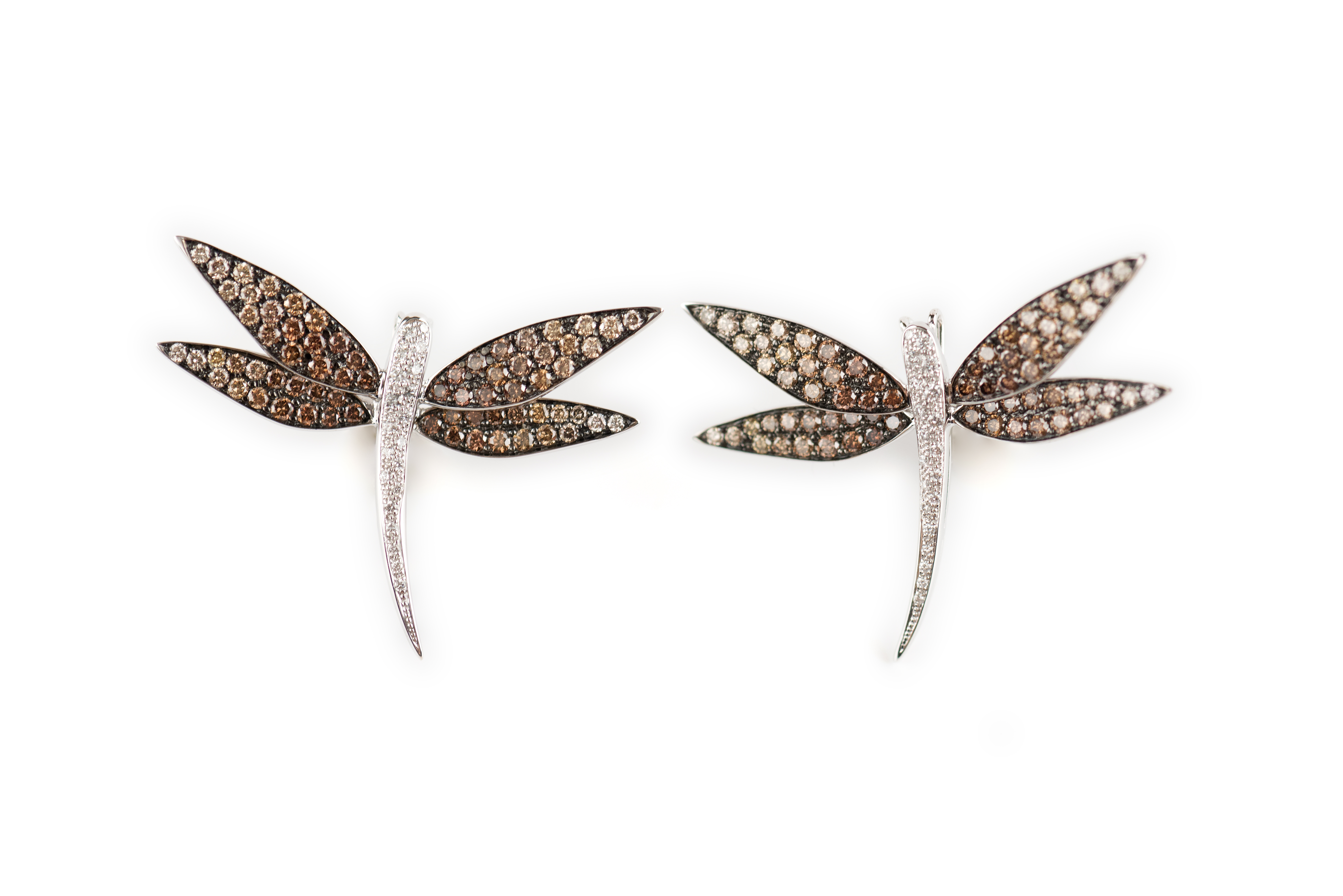 Dragonfly diamonds earrings