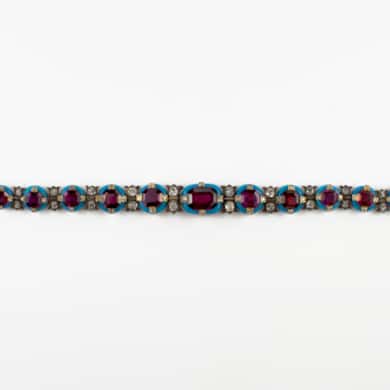 Victorian garnet and amethyst enamel bracelet